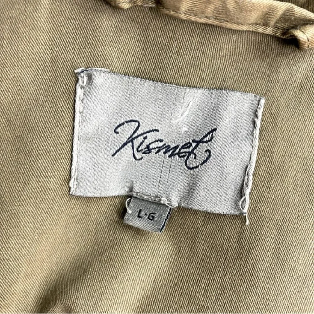 Kismet Tan With Black Southwestern Print Trim Utility Jacket L - Picture 3 of 16